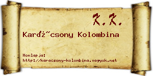 Karácsony Kolombina névjegykártya